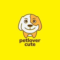 cute cartoon pets dog colored smile logo design vector graphic symbol icon illustration creative idea