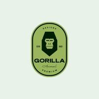 colored badge vintage with head gorilla logo design vector graphic symbol icon illustration creative idea