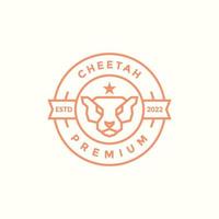 head line cheetah with badge logo design vector graphic symbol icon illustration creative idea