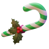 3d-illustration frohe weihnachten, süßigkeiten mit blumenweihnachtsstern, für web, app, infografik, werbung png