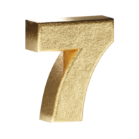 número 7. renderizado 3d dorado. png