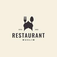 domo con tenedor y cuchara restaurante logo diseño vector gráfico símbolo icono ilustración idea creativa