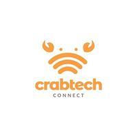 wifi de internet con diseño de logotipo de cangrejo símbolo gráfico vectorial icono ilustración idea creativa vector