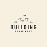 minimalist building structure architect hipster logo design vector graphic symbol icon illustration creative idea