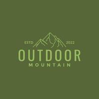 line mountain green minimal outdoor logo design vector graphic symbol icon illustration creative idea