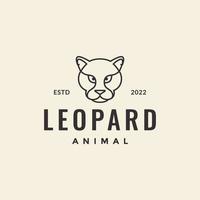 cabeza línea mínimo leopardo hipster diseño de logotipo vector gráfico símbolo icono ilustración idea creativa