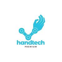 artificial intelligence robotic hand tech logo design vector graphic symbol icon illustration creative idea