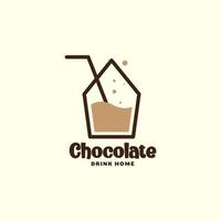 bebida de plástico única diseño de logotipo de chocolate símbolo gráfico vectorial icono ilustración idea creativa vector