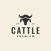 head dairy cows hipster logo design vector graphic symbol icon illustration creative idea