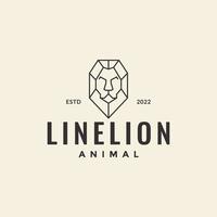 line head lion polygon hipster logo design vector graphic symbol icon illustration creative idea