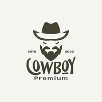 head cow boy with beard vintage logo design vector graphic symbol icon illustration creative idea