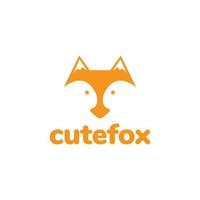 cute head flat modern fox orange logo design vector graphic symbol icon illustration creative idea
