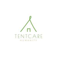 simple line tent camp logo design vector graphic symbol icon illustration creative idea