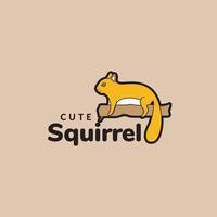 colored squirrel with branch logo design vector graphic symbol icon illustration creative idea