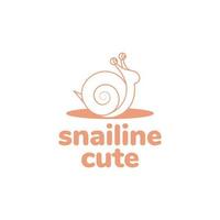 line cute snail simple logo design vector graphic symbol icon illustration creative idea