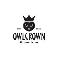 black polygon owl with crown logo design vector graphic symbol icon illustration creative idea