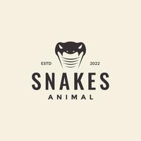 cabeza cobra serpiente hipster logotipo diseño vector gráfico símbolo icono ilustración idea creativa