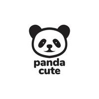 cabeza lindo panda mínimo diseño de logotipo vector gráfico símbolo icono ilustración idea creativa