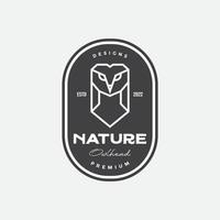 polygonal line owl badge logo design vector graphic symbol icon illustration creative idea