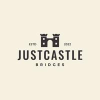 hipster castillo puente diseño de logotipo vector gráfico símbolo icono ilustración idea creativa