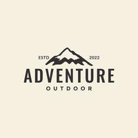 hipster retro minimal mountain hiking logo design vector graphic symbol icon illustration creative idea