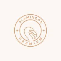 línea flamingo insignia minimalista diseño de logotipo vector gráfico símbolo icono ilustración idea creativa