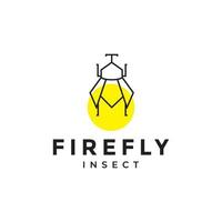 line insect firefly minimal abstract logo design vector graphic symbol icon illustration creative idea