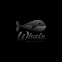 modern whale dark abstract logo design vector graphic symbol icon illustration creative idea