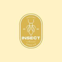 line insect minimal colored badge vintage logo design vector graphic symbol icon illustration creative idea