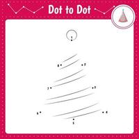 Connect the dots. Party hat. Dot to dot educational game. Coloring book for preschool kids activity worksheet. Vector Illustration.