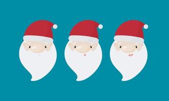 cabezas de santa claus. ilustración vectorial en estilo de dibujos animados. vector