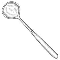 soup ladle kitchen utensils solated doodle hand drawn sketch with outline style vector