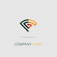 logo for insurance company simple color orange line elegant line trendy vector