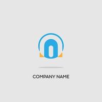 logo icon for insurance companies and retail stores simple blue stripes elegant trendy lines vector