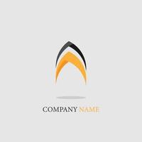 logo for insurance company simple color orange line elegant line trendy vector