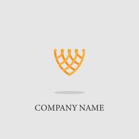 logo for insurance company simple color orange line elegant line trendy vector