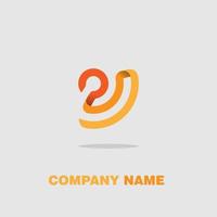 elegant simple icon design logo for elite luxury company trendy goose shape orange and blue navy vector design eps 10