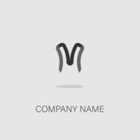 logo icon design letter shape M elegant grey color simple for trendy company vector eps 10