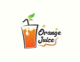 diseño de logotipo de jugo de naranja fresco vector