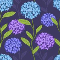 Seamless Hydrageas Pattern vector