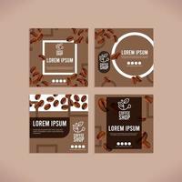 Coffee Shop Card And Coffee Beans Templates vector