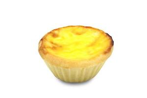 Egg tart isolated on white background with clipping path. photo