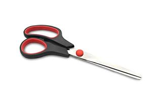 Black scissors isolated on white background, with clipping path. photo