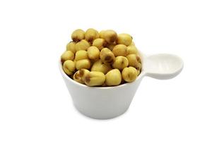 Lotus seeds isolated on white background with clipping path.