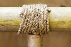 Rope of pattern on the surface with blur background. photo