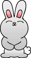 quirky gradient shaded cartoon rabbit vector
