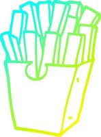 cold gradient line drawing cartoon takeout fries vector