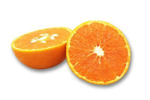 Fresh orange fruit isolated on  white background, with clipping path. photo