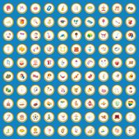 100 joy icons set cartoon vector