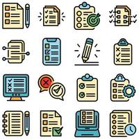 Assignment icons set vector flat